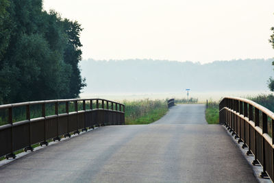 Empty road along trees