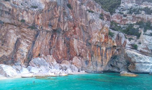 Scenic view of sea and rocks