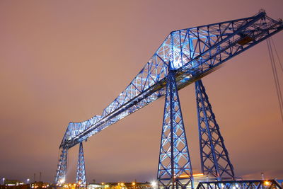 Low angle view of illuminated bridge