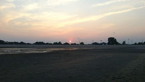 Scenic view of sea at sunset