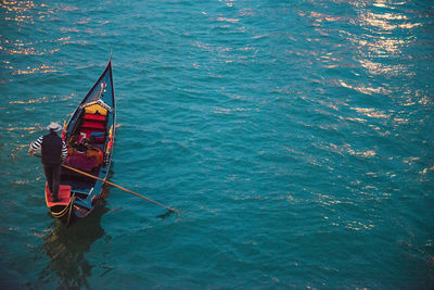 Man sailing in sea