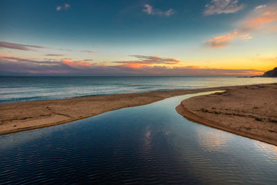 Nice sunset picture from spanish beach in costa brava