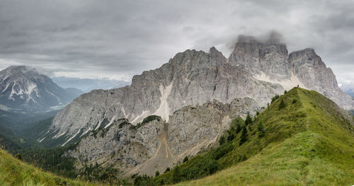 Scenic view of mountains against sky