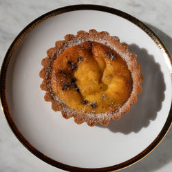 High angle view of cake on plate