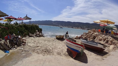 Panoramic view of beach against sky