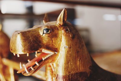 Close-up of statue in egyptian museum