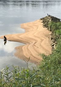 High angle view of beach against sky