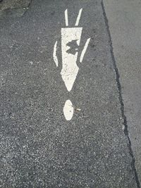 Road marking on asphalt road