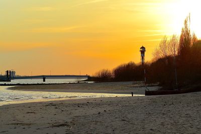 Scenic view of sunset over sea