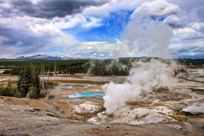 Steam coming out of crater