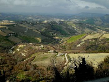 Aerial view of landscape against sky