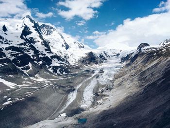 Idyllic shot of snowcapped mountains against sky