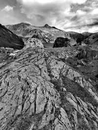 Scenic view of dramatic landscape against sky