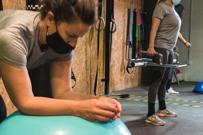 Women exercising at gym