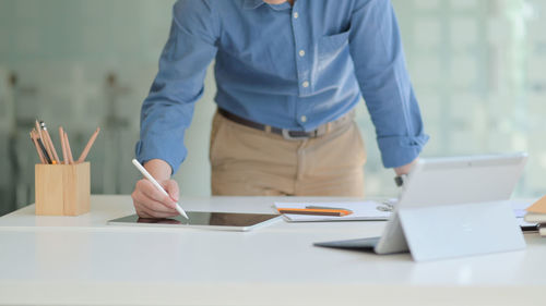 Man working on table