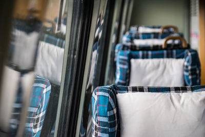 Clothes drying in rack at store