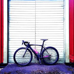 Bicycle parked in parking lot