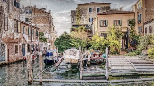 View of canal along buildings