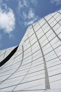 Low angle view of modern building against sky