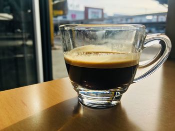 Close-up of coffee on table
