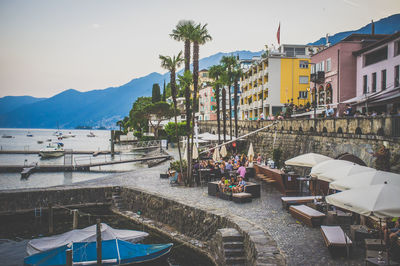 Buildings in ascona against sky