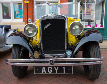 Vintage car on street in city