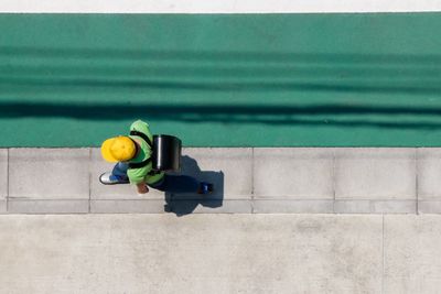 High angle view of a man