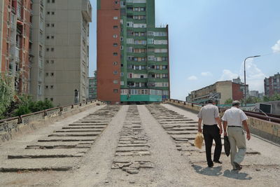 People walking in city