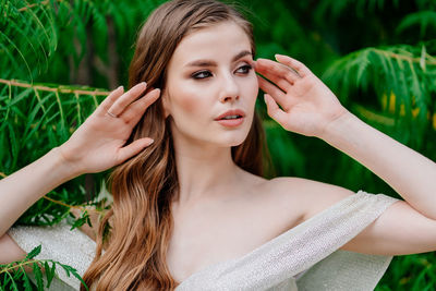 Portrait of beautiful young woman