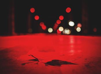 Close-up of illuminated red lights