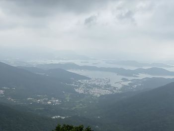 High angle view of landscape against sky