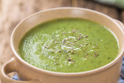 Close-up of soup in bowl