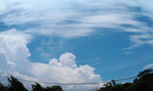 Low angle view of cloudy sky