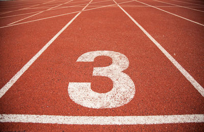 Number on empty running track
