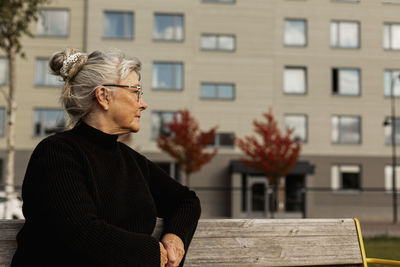 Senior woman resting in park