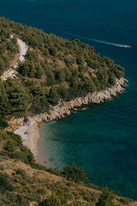 High angle view of beach