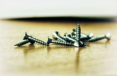 Close-up of objects on table