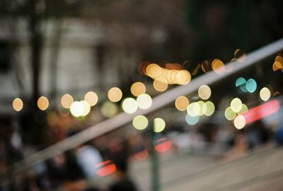 Defocused image of illuminated city street