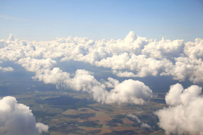 Aerial view of clouds over landscape