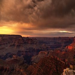 Scenic view of landscape against cloudy sky