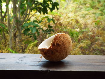 Close-up of banana on table