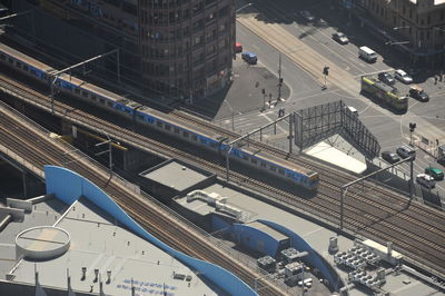 High angle view of bridge in city