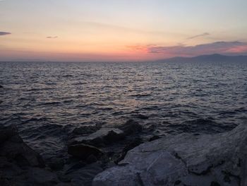 View of sea against cloudy sky