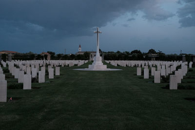 View of cemetery against sky