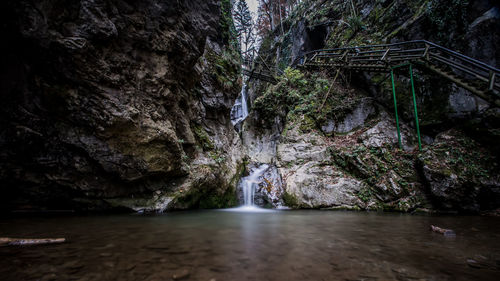 Scenic view of waterfall