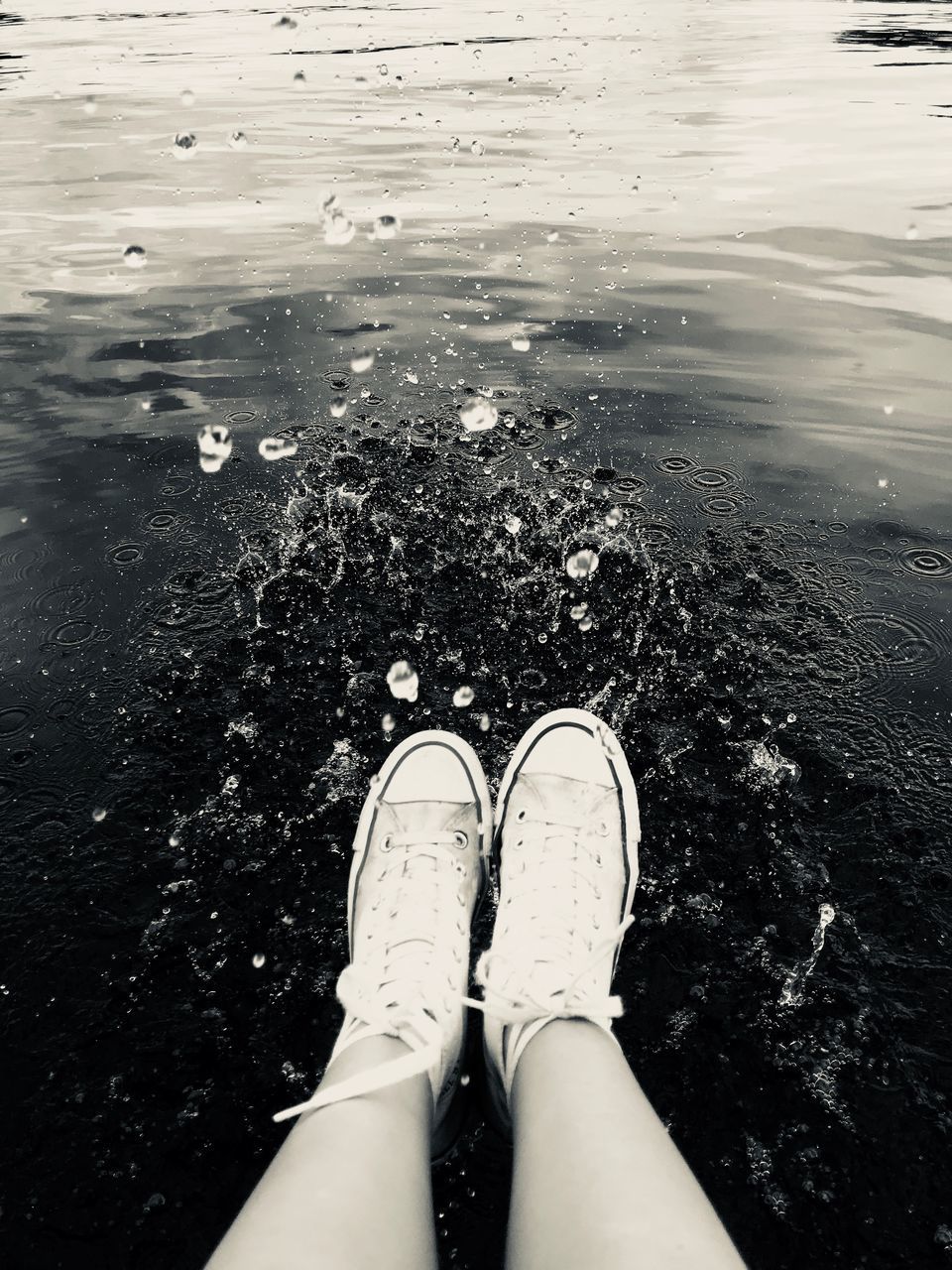 LOW SECTION OF WOMAN LEGS BY SEA