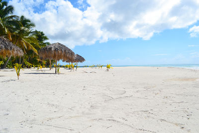 Scenic view of beach against sky