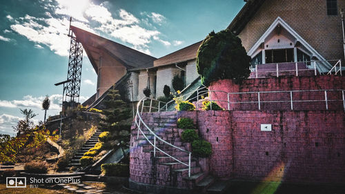 Low angle view of traditional building against sky