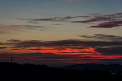 Silhouette of landscape against dramatic sky