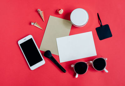 High angle view of laptop on table